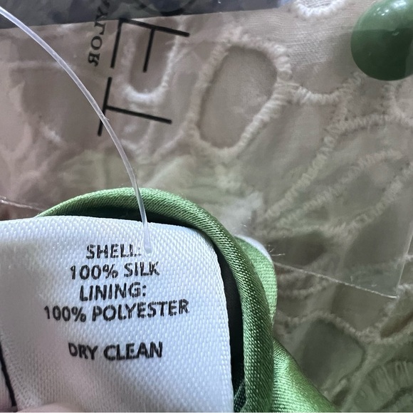 LOFT Green & White Silk Polka Dot Ruffle Keyhole back Dress | Size 4| - Picture 5 of 5